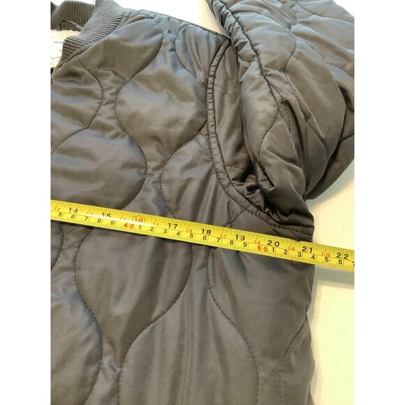 Old Navy Women's Medium Quilted Sherpa Lined Coat Dark Gray Warm Winter Jacket - Picture 7 of 11